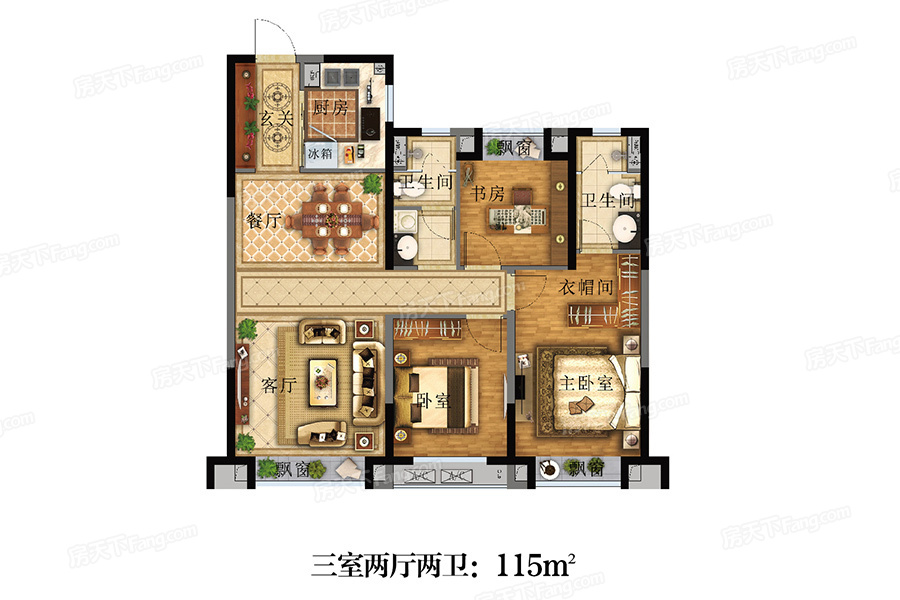 旭輝璟宸府115㎡戶型圖 旭輝璟宸府115㎡戶型圖