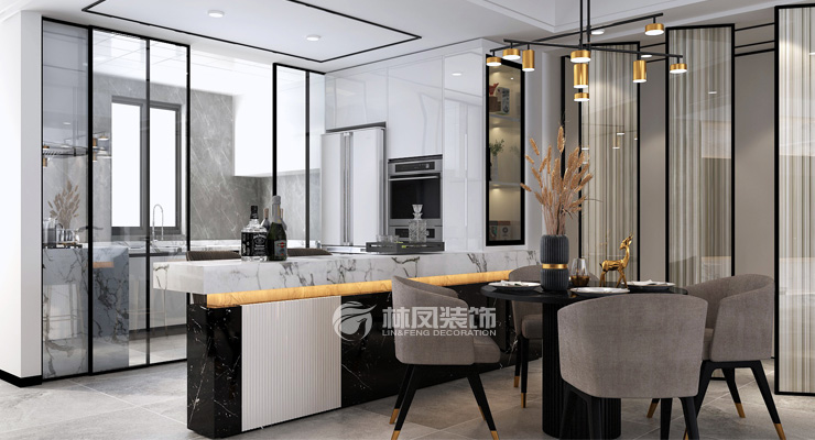 輕奢風(fēng)格開放式廚房設(shè)計(jì)裝修效果圖 輕奢風(fēng)格開放式廚房設(shè)計(jì)裝修效果圖